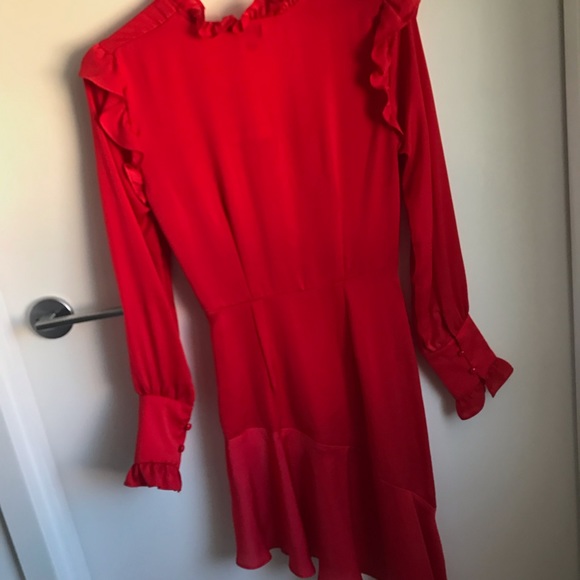 NWT red asymmetrical silk dress - Picture 4 of 6